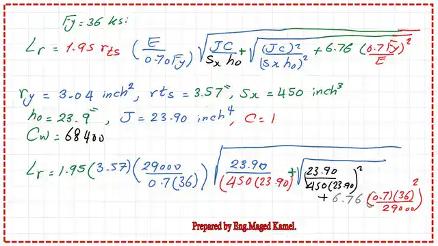 The  detailed calculation for Lr.