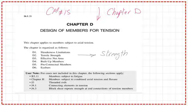 AISC provision of tension members-chapter D.