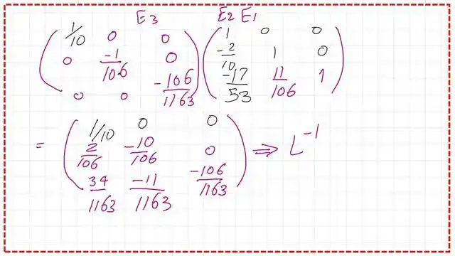 Post 12-12- data for -the inverse -of- L- matrix Data for the inverse of L- matrix