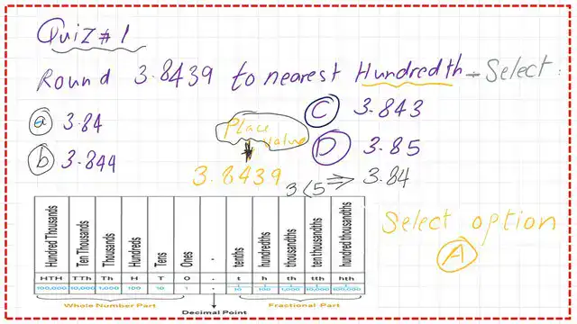 Pict-1-post-5-discrete Solved quiz number-1-solved Quizzes for rounding numbers