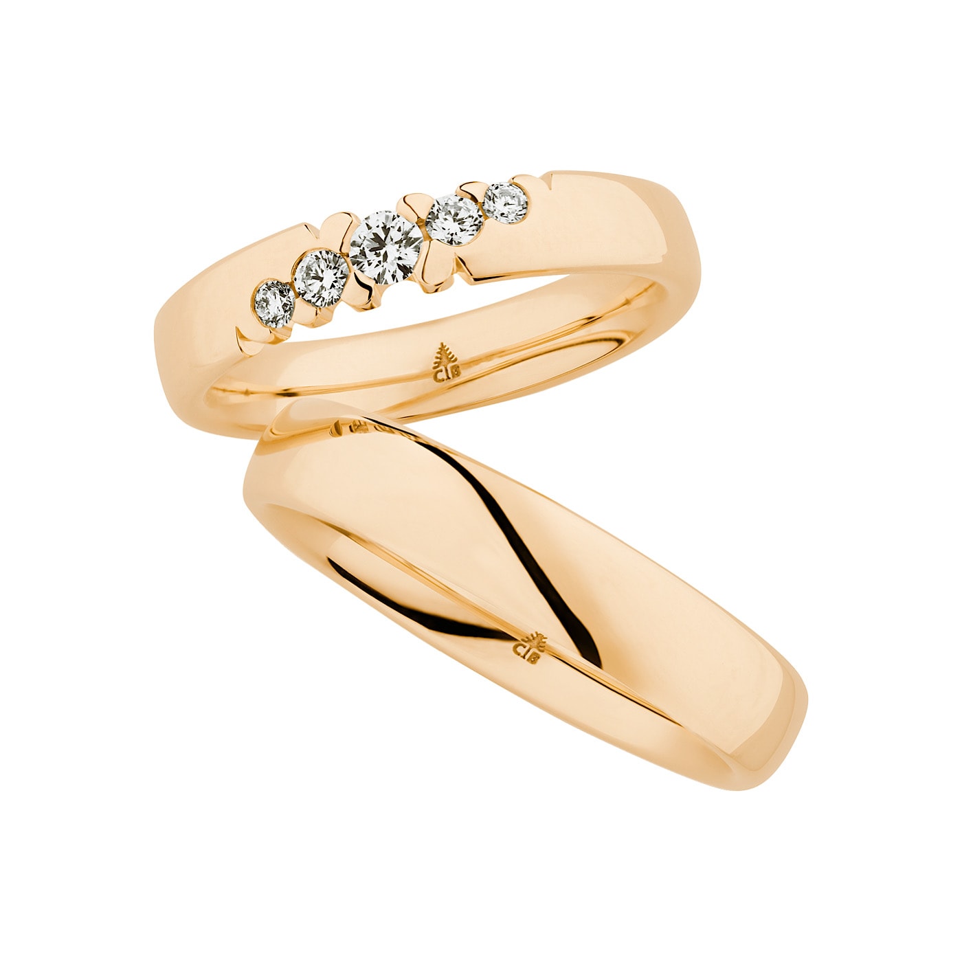 Schmuck: Christian Bauer Brillant Trauringe Gelbgold 4 & 4.5 mm aus 750 Gelbgold von Christian Bauer