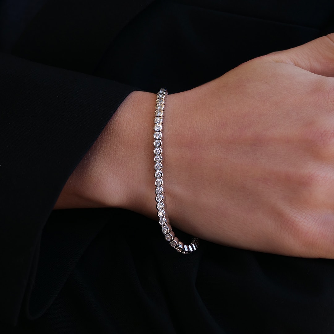 Schmuck: Tennis Armband Brillant Weißgold 19 cm aus 750 Weißgold von Jewels by Eckstein