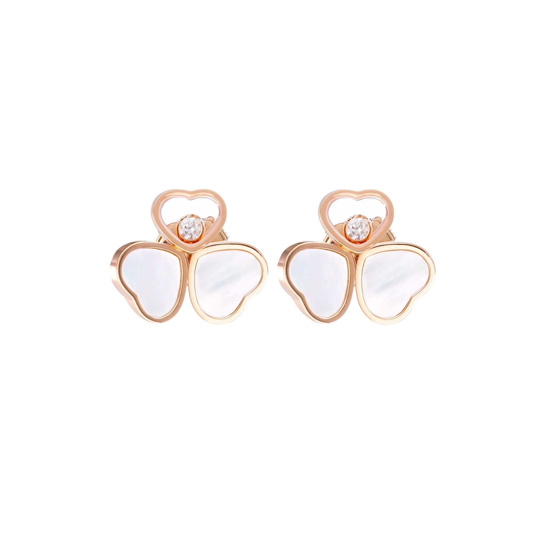 Schmuck: Chopard Happy Hearts Wings Roségold Ohrstecker Perlmutt & Diamant aus 750 Roségold von CHOPARD