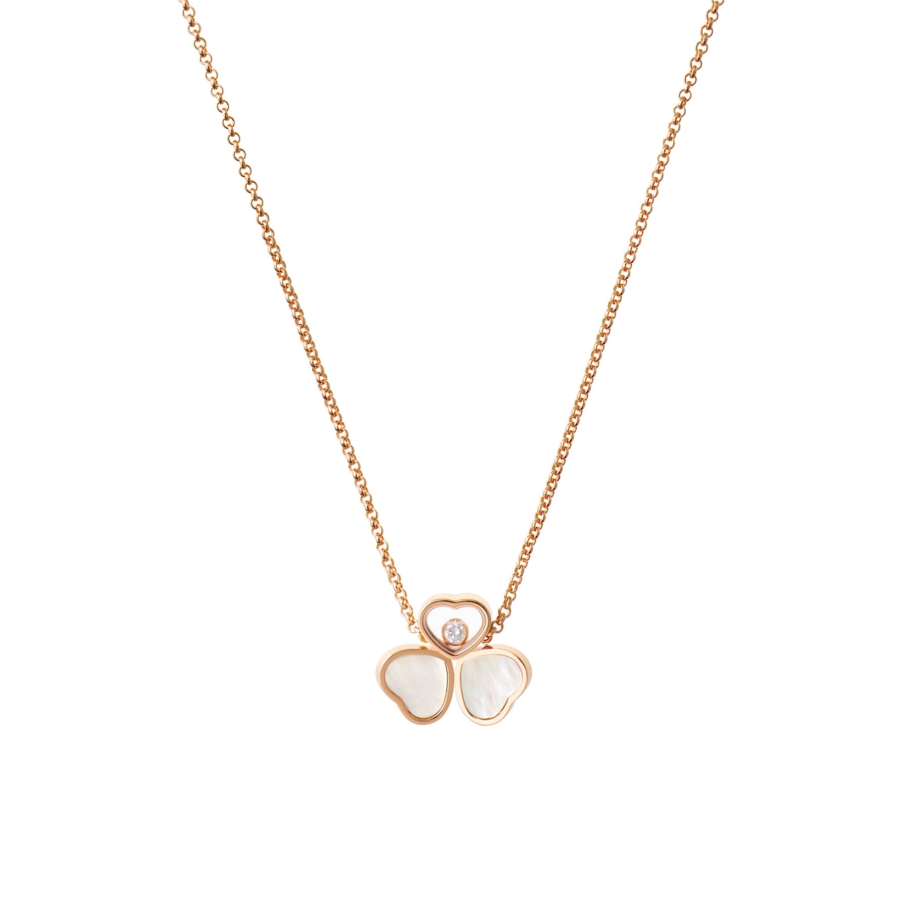 Schmuck: Chopard Happy Hearts Wings Roségold Kette Perlmutt & Diamant 45cm aus 750 Roségold von CHOPARD