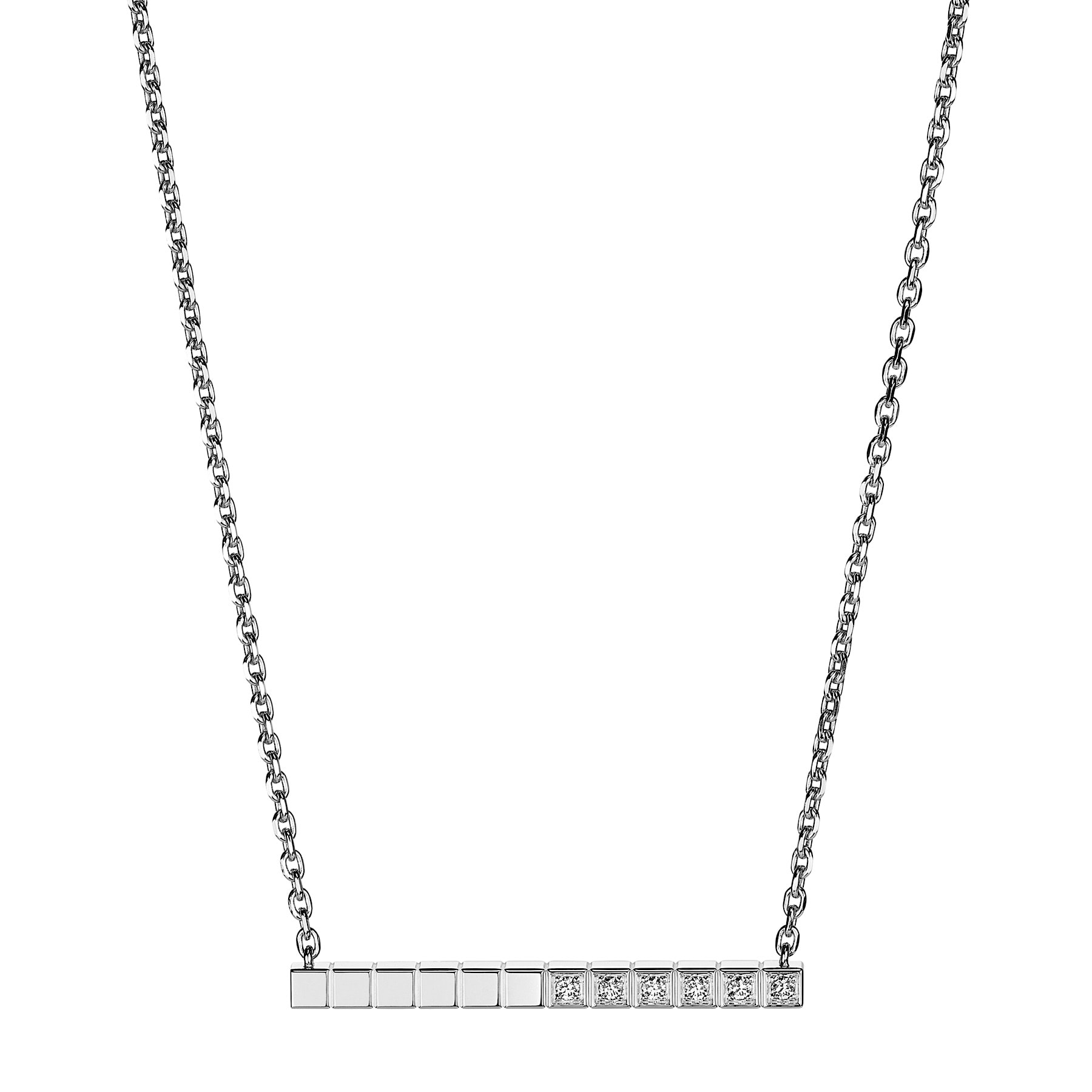 Schmuck: Chopard Ice Cube Brillant Kette aus 750 Weißgold, 45 cm aus 750 Weißgold von CHOPARD