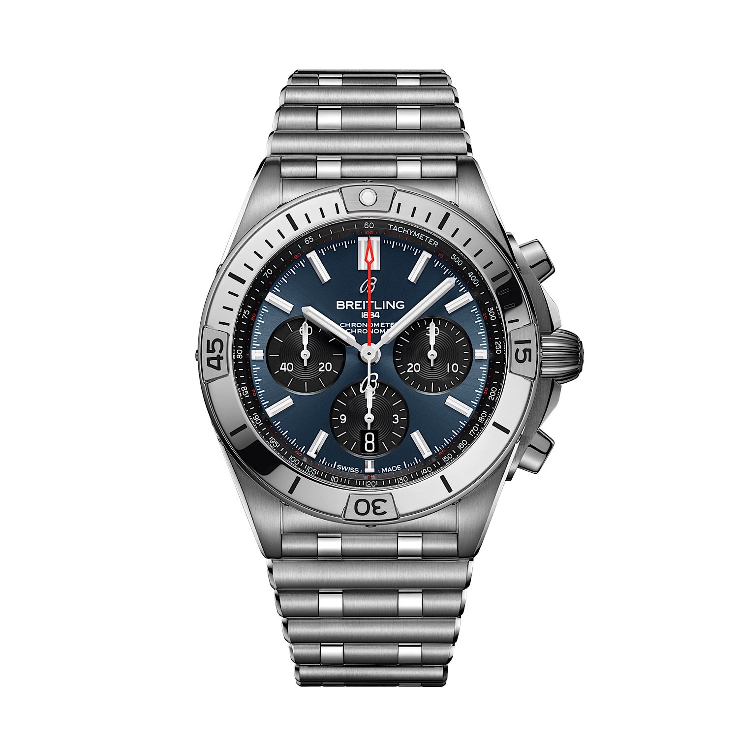 Uhren: Breitling Chronomat B01 Automatik Blau Index 42 mm aus Saphirglasboden von Breitling