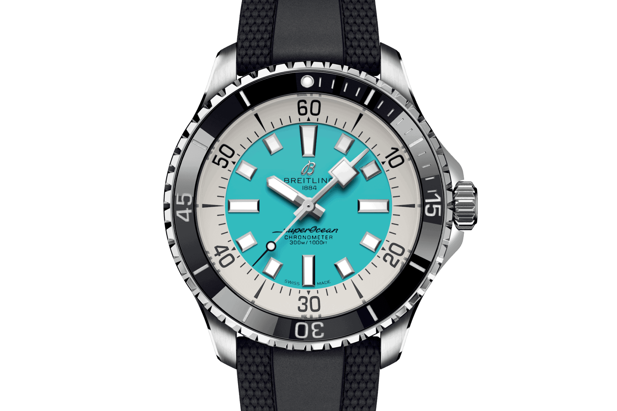 Uhren: Breitling Superocean III Automatik Türkis Weiss Index 44 mm aus Edelstahl von Breitling