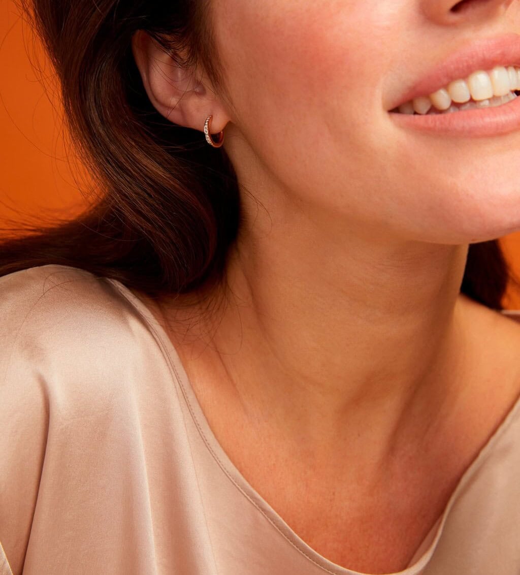 Schmuck: Bron Lux Diamant Creolen Roségold aus 750 Roségold von Bron