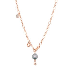 Schmuck: Bron Joy Collier mit Akoya-Perle und Diamanten in Roségold aus 750 Roségold von Bron