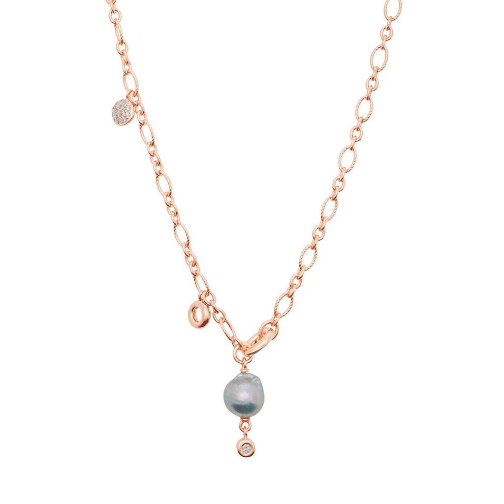 Schmuck: Bron Joy Collier mit Akoya-Perle und Diamanten in Roségold aus 750 Roségold von Bron