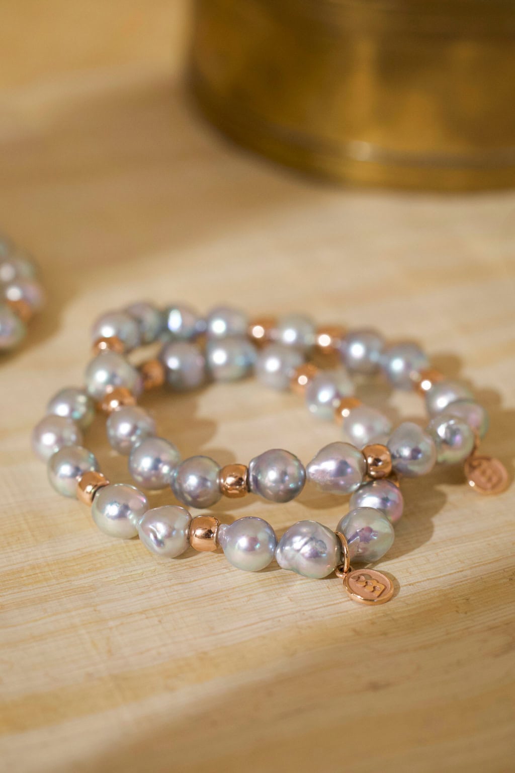 Schmuck: Bron Reflex Perl Armband mit Diamant Roségold aus 750 Roségold von Bron