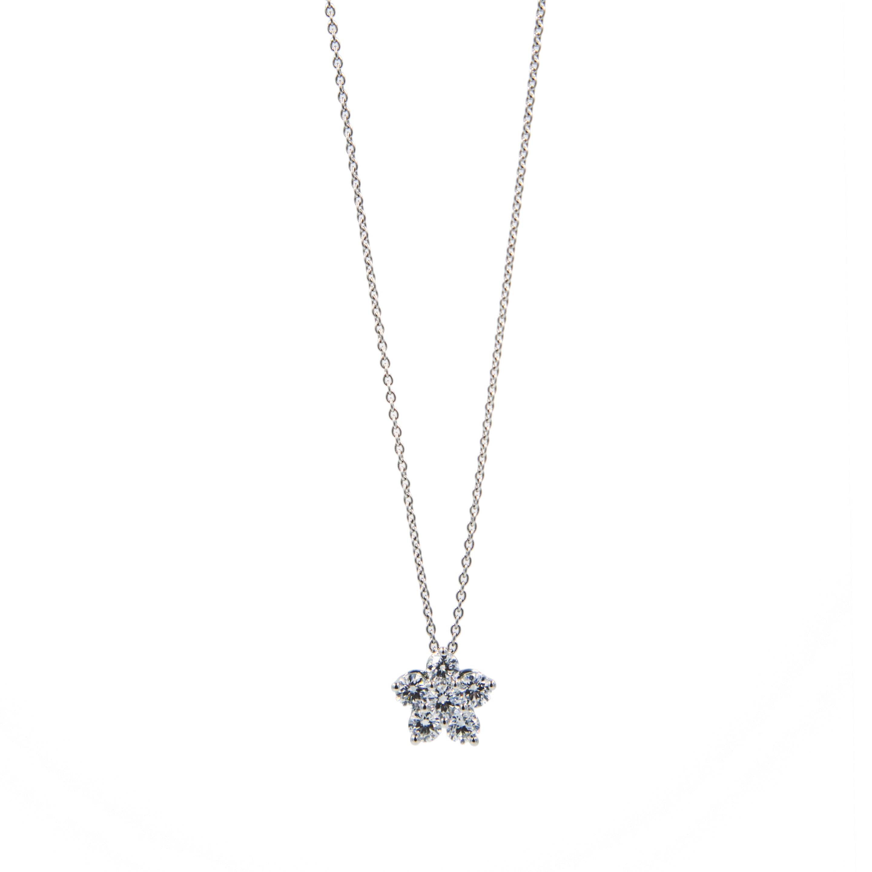 Schmuck: Hans D. Krieger Halskette aus 950 Platin mit 6 Brillanten im Stern-Design, 42,5 cm aus 950 Platin von Hans D. Krieger