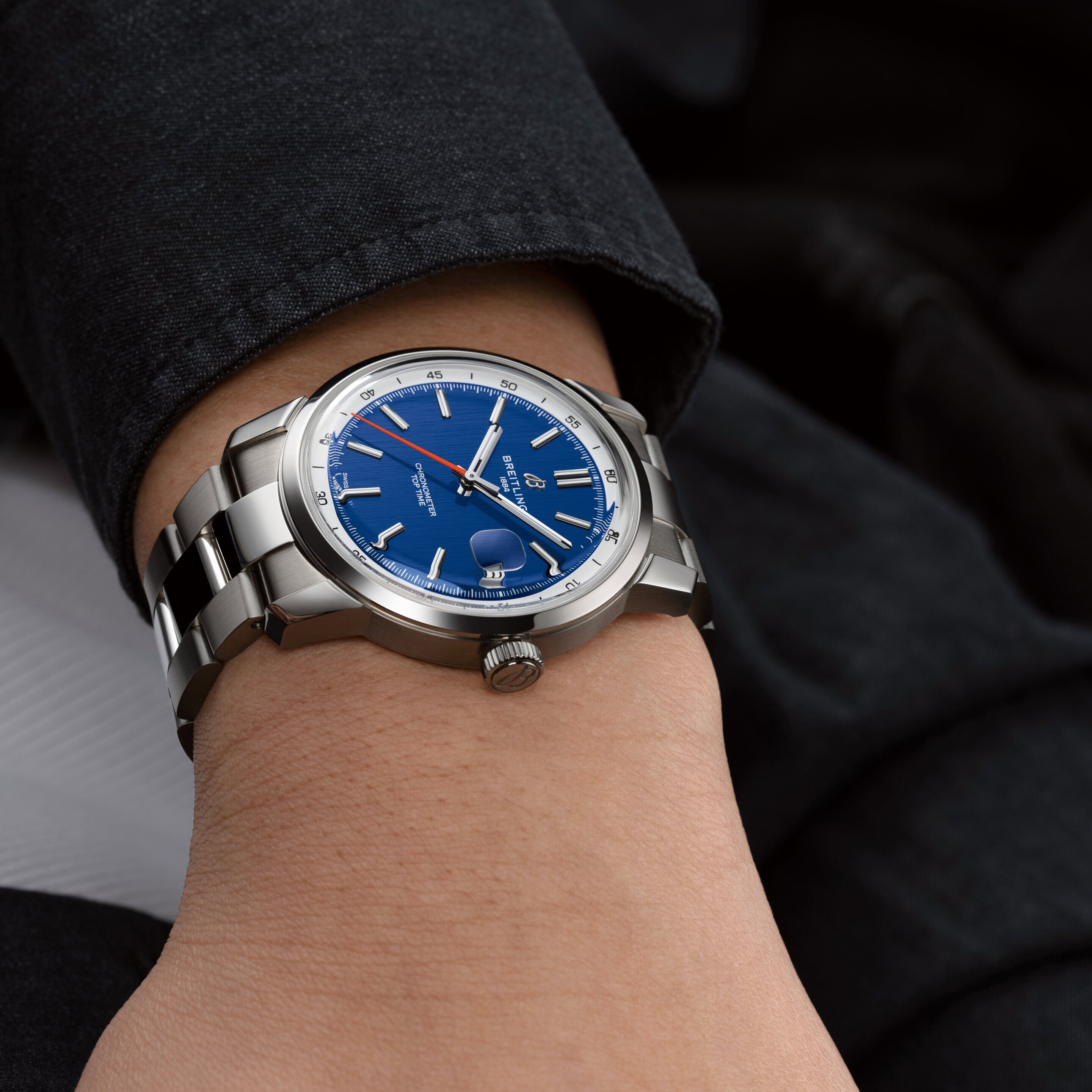 Uhren: Breitling Top Time B31 Automatik Blau Index 38 mm aus Edelstahl von Breitling