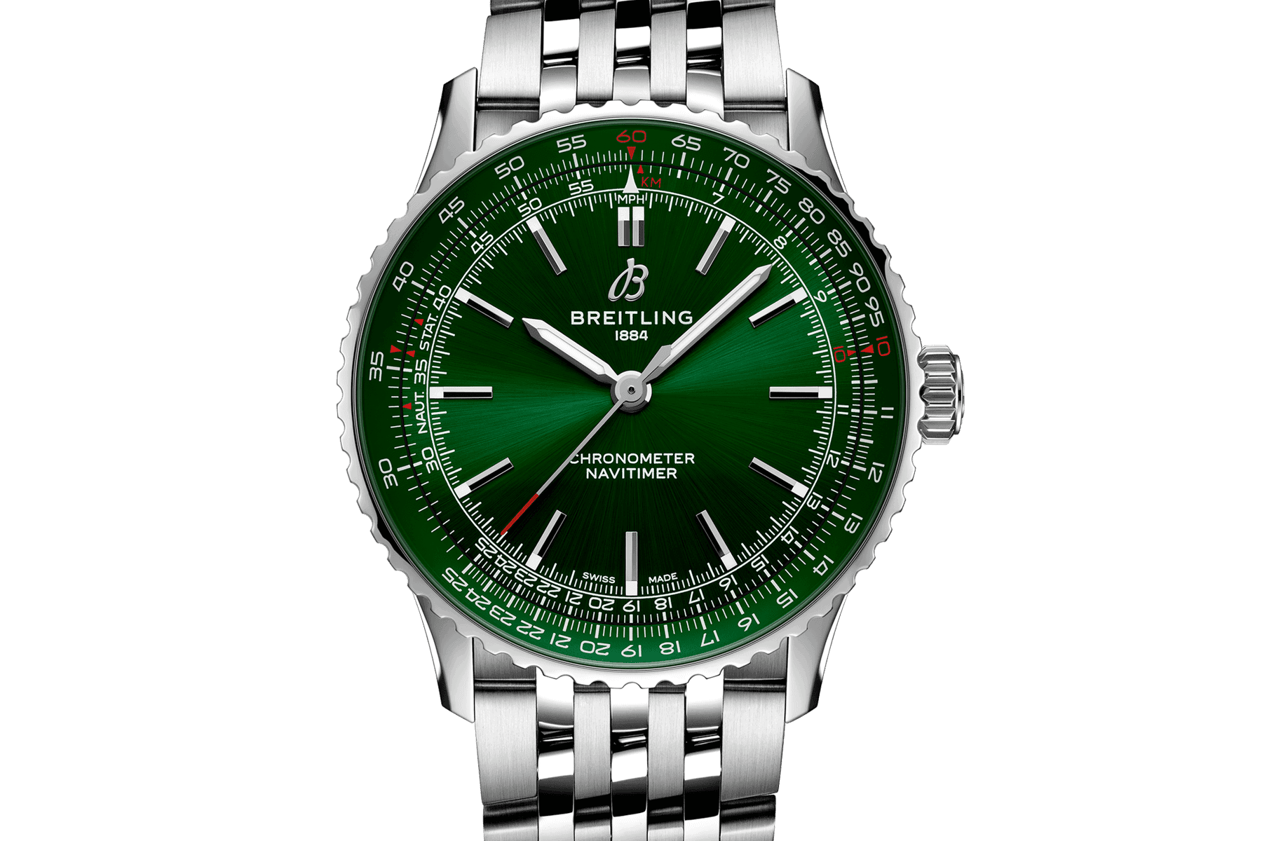 Uhren: Breitling Navitimer Automatik Grün Index 41 mm aus Edelstahl von Breitling