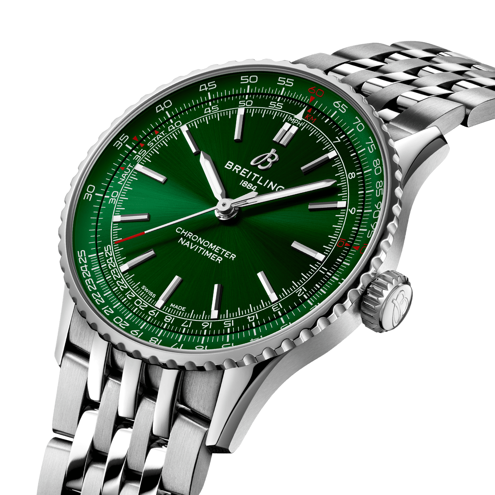 Uhren: Breitling Navitimer Automatik Grün Index 41 mm aus Edelstahl von Breitling