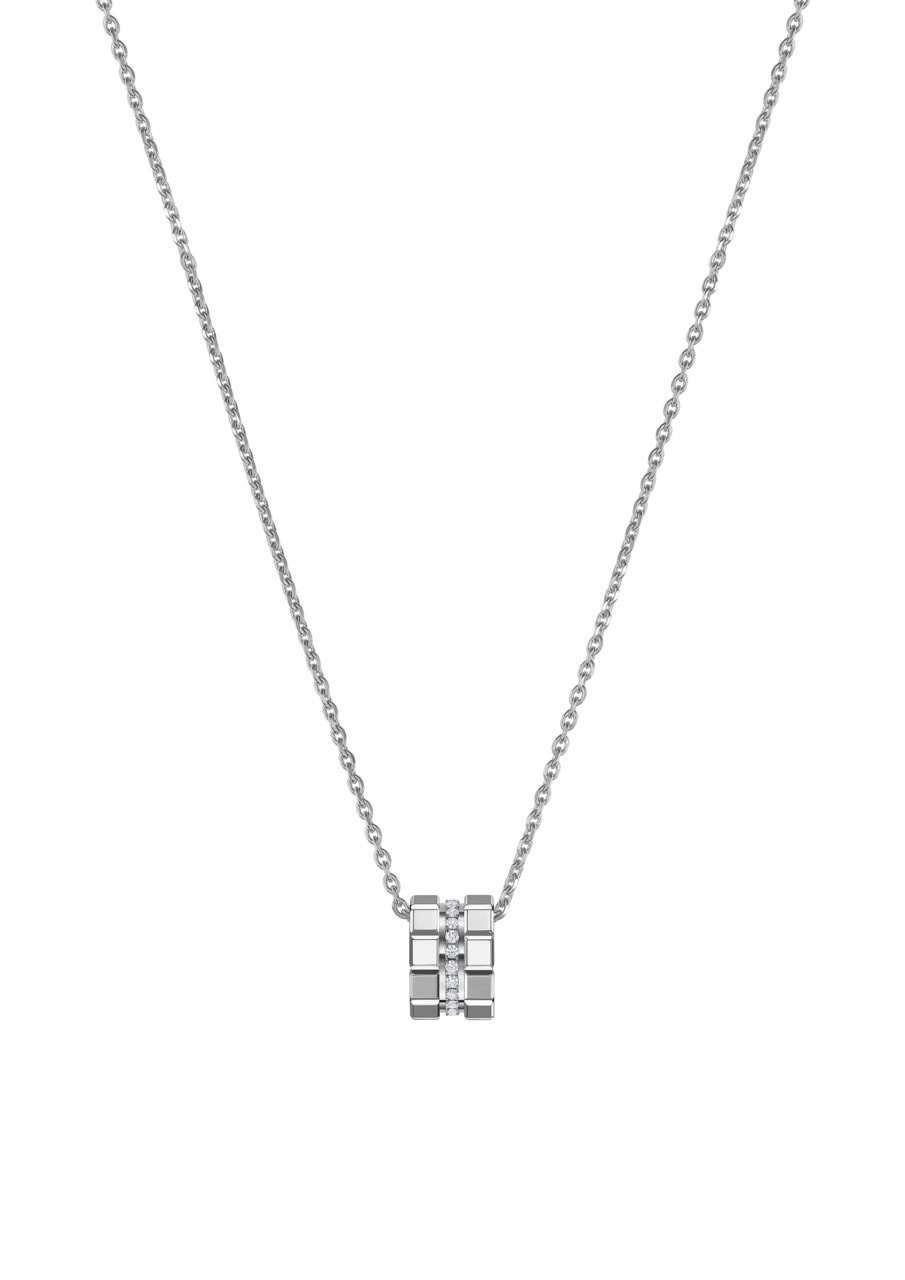 Schmuck: Chopard Ice Cube Kette + Anhänger 18kt Weißgold Diamant aus 750 Weißgold von CHOPARD