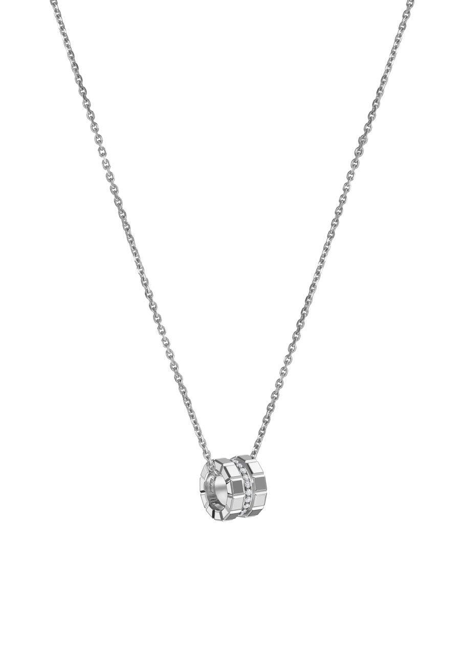Schmuck: Chopard Ice Cube Kette + Anhänger 18kt Weißgold Diamant aus 750 Weißgold von CHOPARD