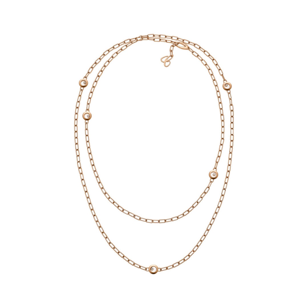 Schmuck: Chopard Happy Diamonds Icons Collier Rosegold 120cm Diamanten aus 750 Roségold von CHOPARD
