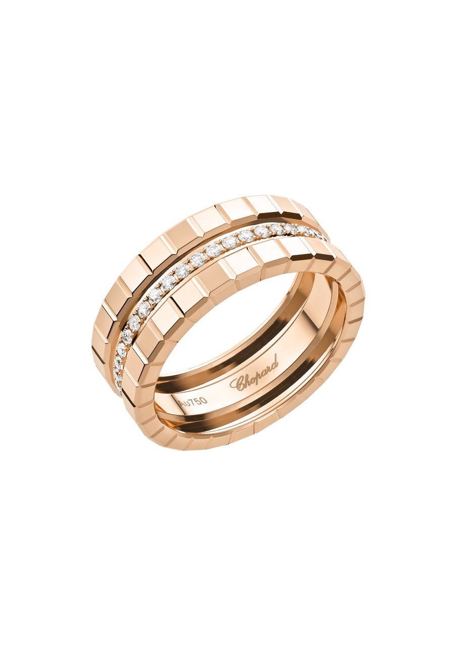 Schmuck: Chopard Ice cube Ring Rosegold Diamanten W55 aus 750 Roségold von CHOPARD