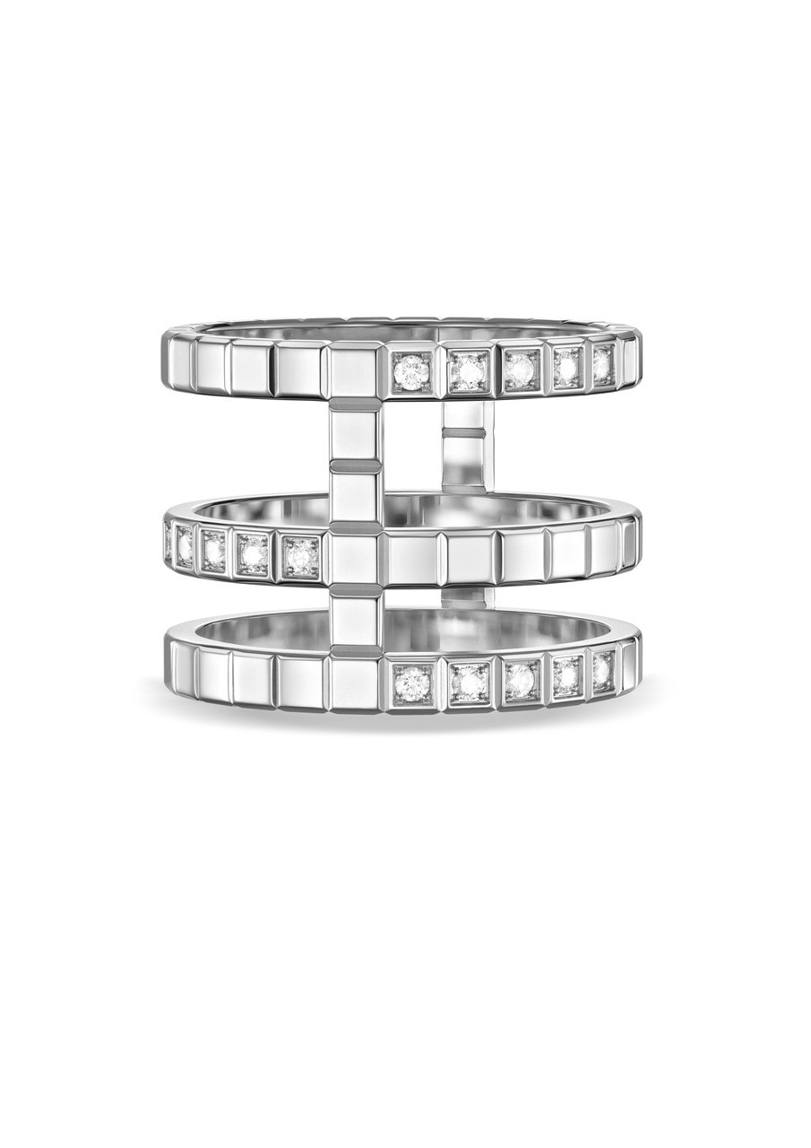 Schmuck: Chopard Ice Cube Ring Diamant Weißgold Gr. 57 aus 750 Weißgold von CHOPARD