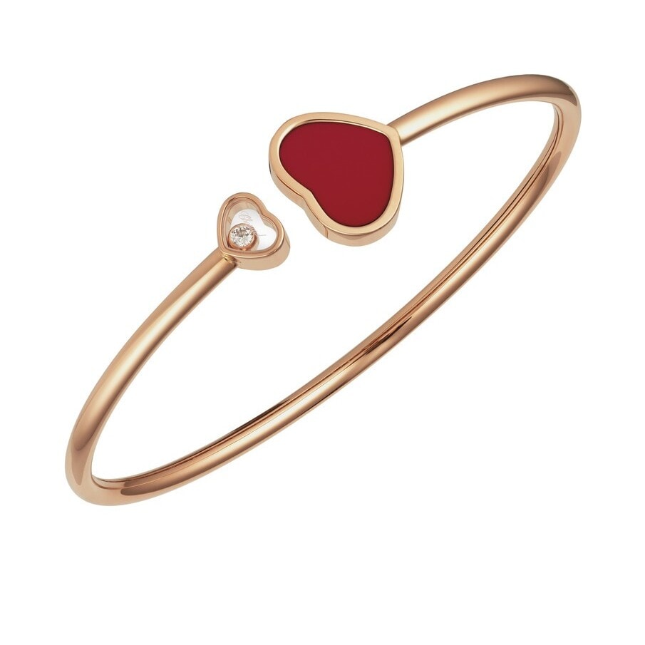 Schmuck: Chopard Happy Hearts Armreif Diamant roter Stein Roségold 17cm aus 750 Roségold von CHOPARD