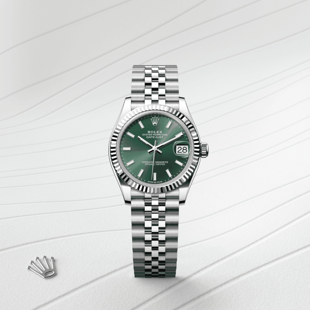 Rolex Datejust 31 Oyster, 31 mm, Edelstahl Oystersteel und Weißgold (M278274-0018) – Juwelier Eckstein Saarbrücken