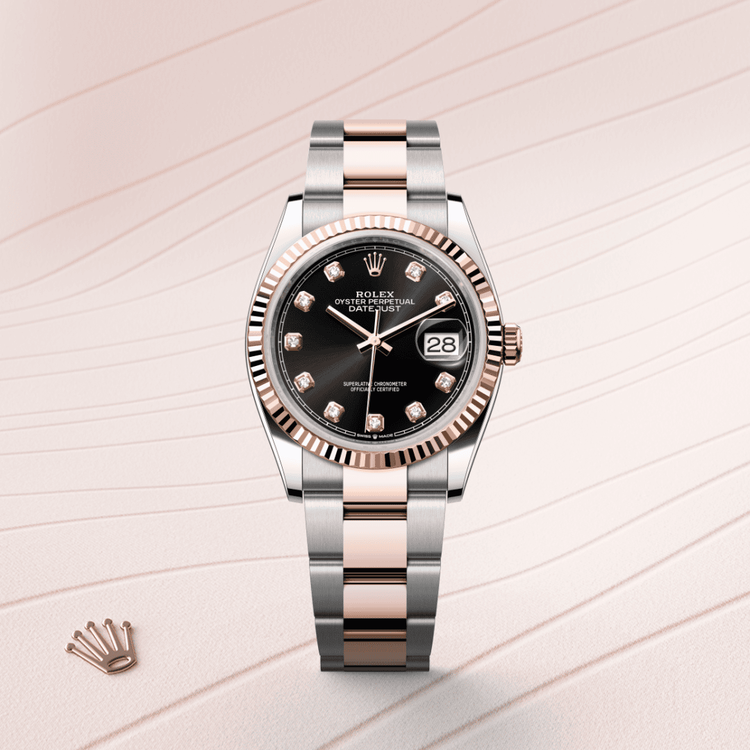 Rolex Datejust 36 Oyster, 36 mm, Edelstahl Oystersteel und Everose-Gold (M126231-0020) – Juwelier Eckstein Saarbrücken