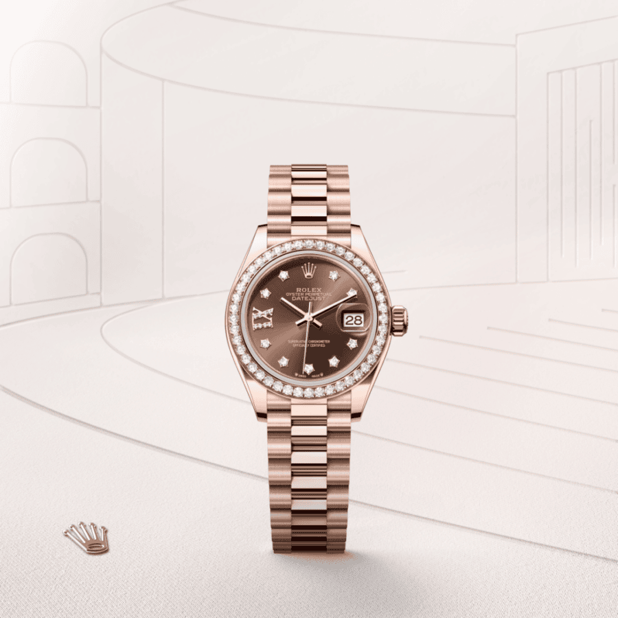 Rolex Lady-Datejust Oyster, 28 mm, Everose-Gold mit Diamanten (M279135RBR-0001) – Juwelier Eckstein Saarbrücken
