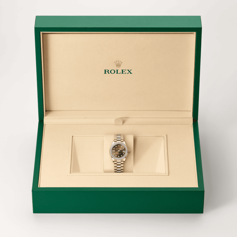 Rolex Lady-Datejust mit President, dreireihig, halbrunde Elemente (M279135RBR-0001) – Juwelier Eckstein Saarbrücken