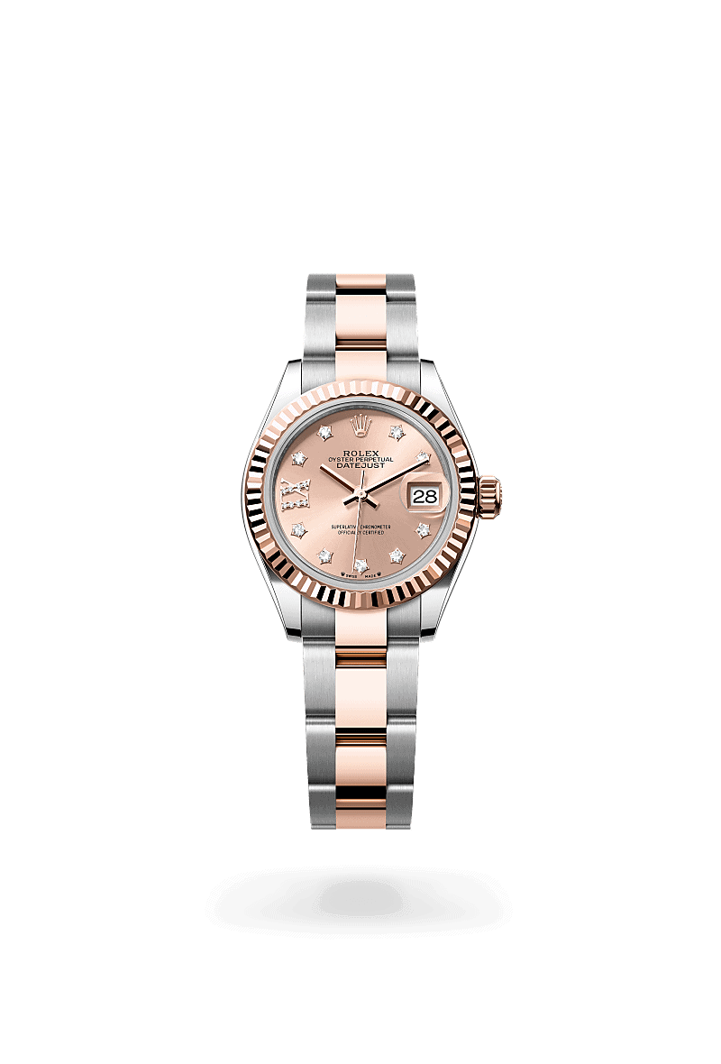 Rolex Lady-Datejust in Rolesor Everose (Kombination aus Edelstahl Oystersteel und Everose-Gold) (M279171-0028) mit Zifferblatt Farbe Rosé, diamantbesetzt – Juwelier Eckstein Saarbrücken