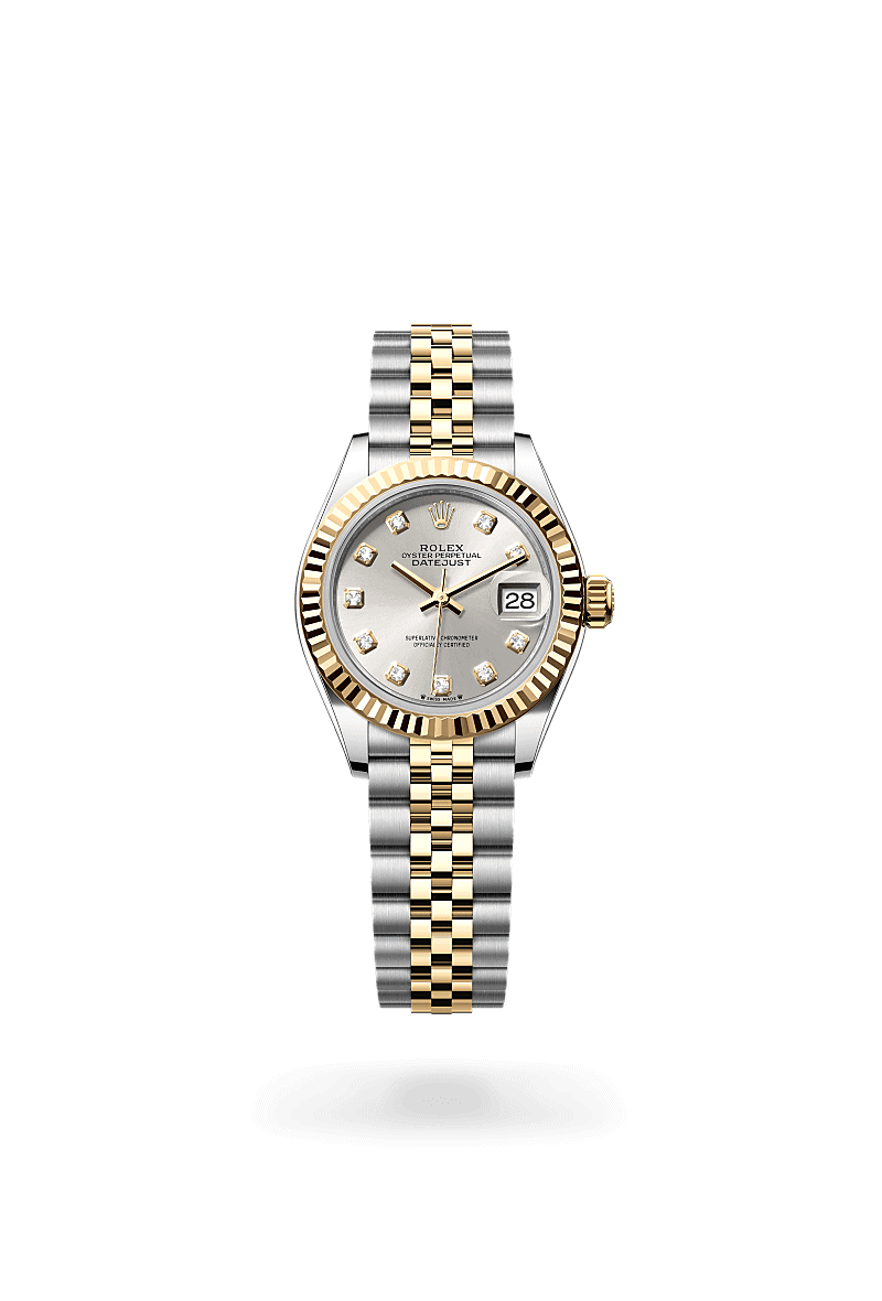 Rolex Lady-Datejust in Rolesor gelb (Kombination aus Edelstahl Oystersteel und Gelbgold) (M279173-0007) mit Zifferblatt Silbern mit Diamanten – Juwelier Eckstein Saarbrücken