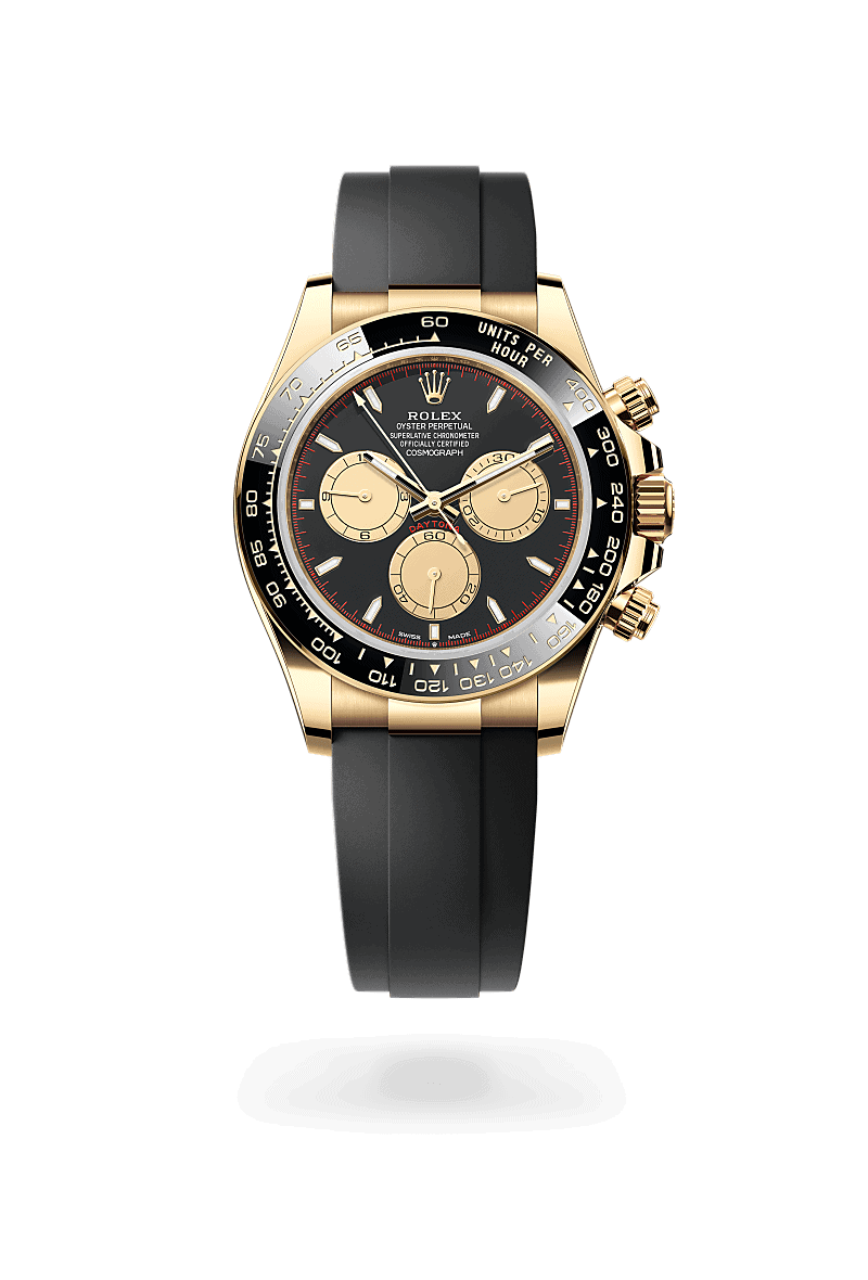 Rolex Cosmograph Daytona in 18 Karat Gelbgold (M126518LN-0004) mit Zifferblatt Tiefschwarz und champagnerfarben – Juwelier Leo Link Mainz
