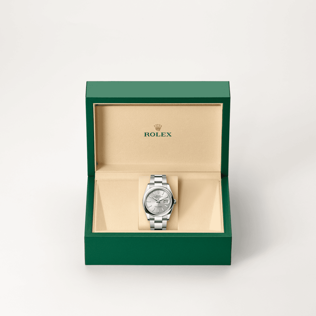Rolex Datejust 36 mit Oyster-Band (dreireihig), massive Elemente (M126200-0002) – Juwelier Leo Link Mainz