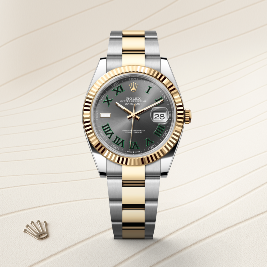 Rolex Datejust 41 Oyster, 41 mm, Edelstahl Oystersteel und Gelbgold (M126333-0019) – Juwelier Leo Link Mainz