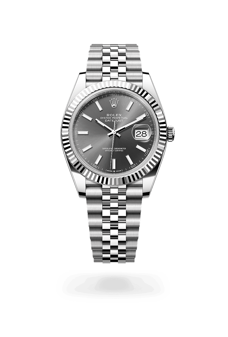Rolex Datejust 41 in Rolesor weiß (Kombination aus Edelstahl Oystersteel und Weißgold) (M126334-0014) mit Zifferblatt Schiefergrau – Juwelier Leo Link Mainz