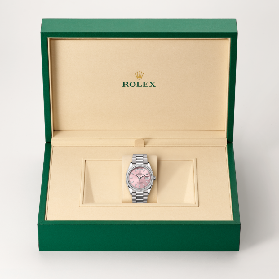 Rolex Day-Date 36 mit President, dreireihig, halbrunde Elemente (M128399TBR-0029) – Juwelier Leo Link Mainz