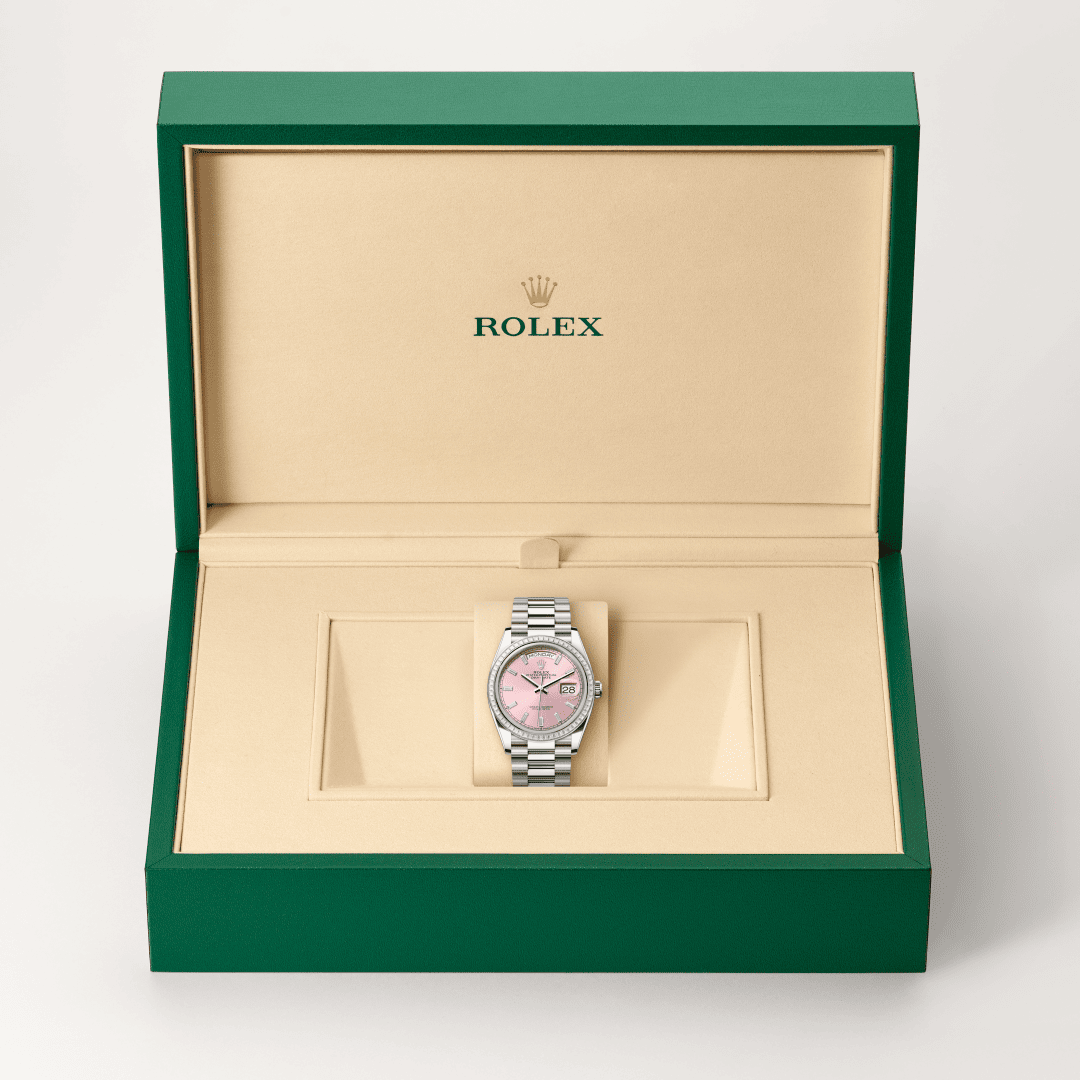 Rolex Day-Date 36 mit President, dreireihig, halbrunde Elemente (M128399TBR-0029) – Juwelier Leo Link Mainz