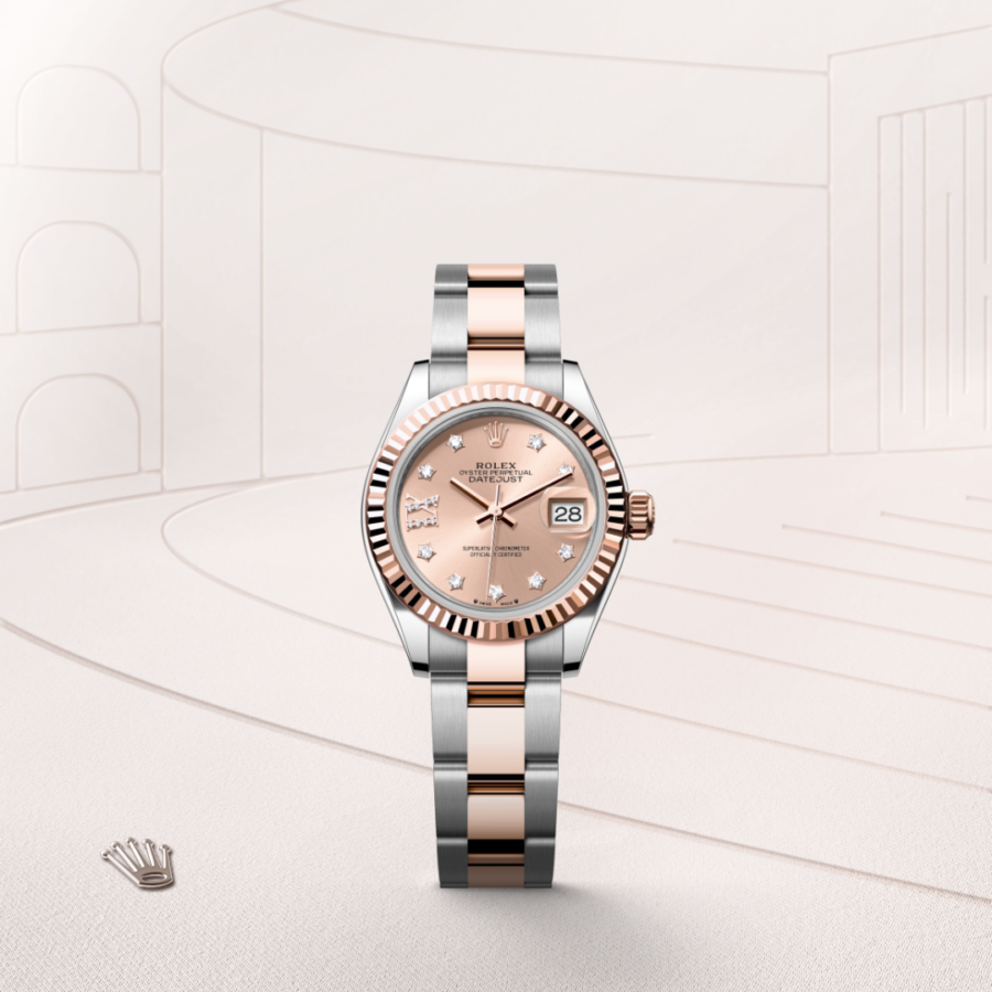Rolex Lady-Datejust Oyster, 28 mm, Edelstahl Oystersteel und Everose-Gold (M279171-0028) – Juwelier Leo Link Mainz