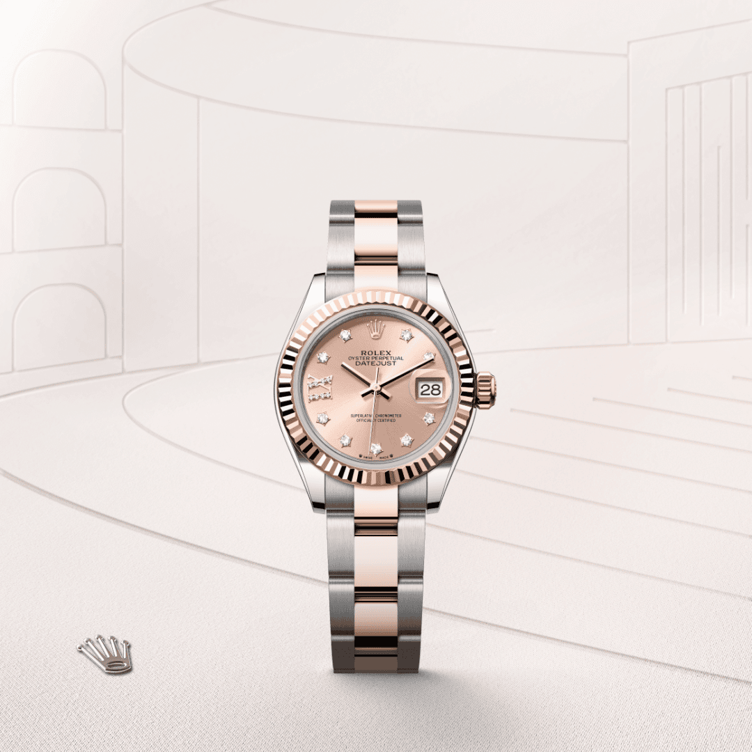 Rolex Lady-Datejust Oyster, 28 mm, Edelstahl Oystersteel und Everose-Gold (M279171-0028) – Juwelier Leo Link Mainz