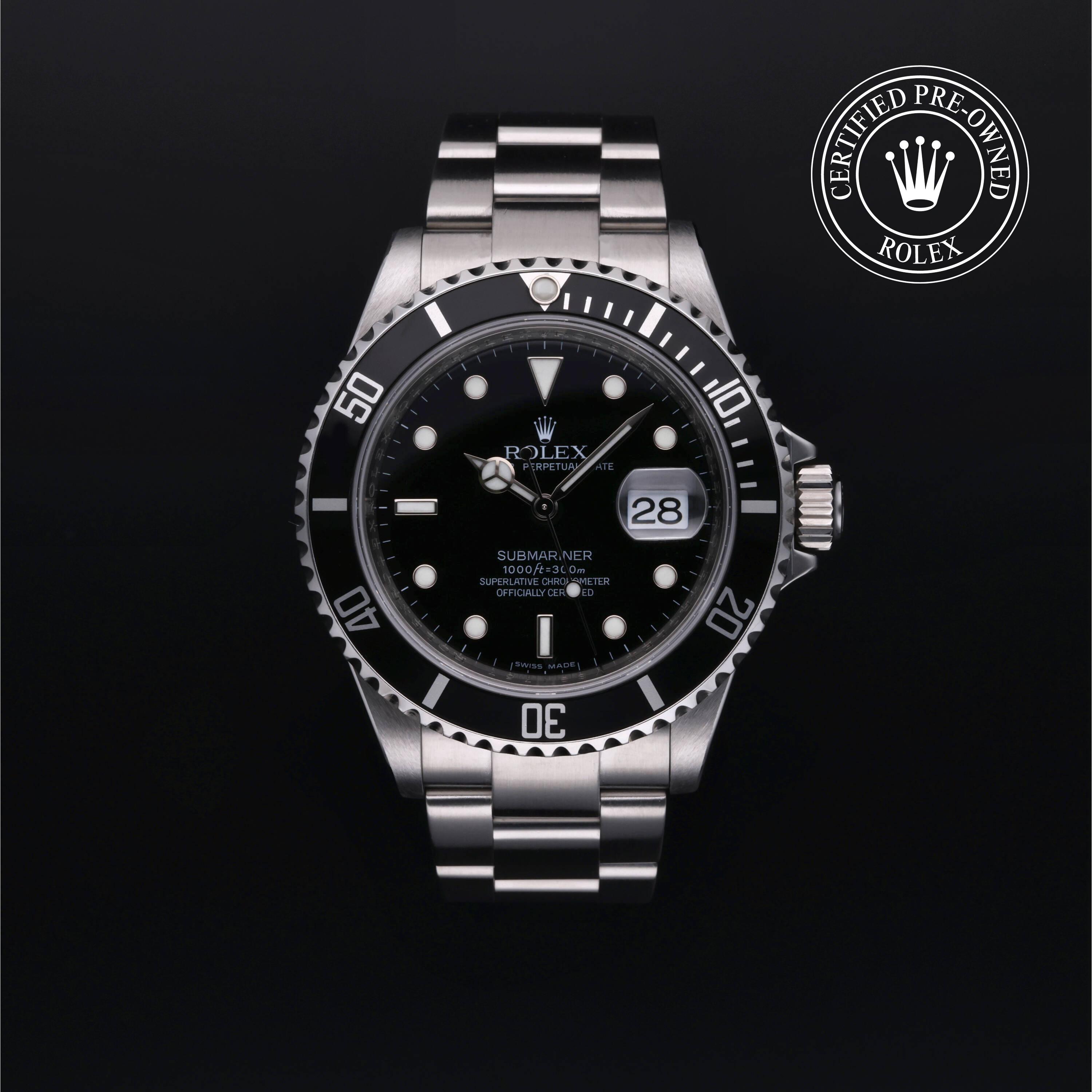 Submariner Date aus Edelstahl Oystersteel von Rolex Certified Pre-Owned