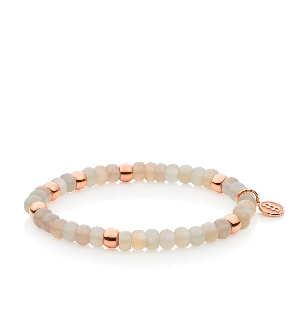 Schmuck: Bron Reflex Armband Rosegold Rhodochrolit, rosa Beryl, Mondstein (Kopie) aus 750 Roségold von Bron