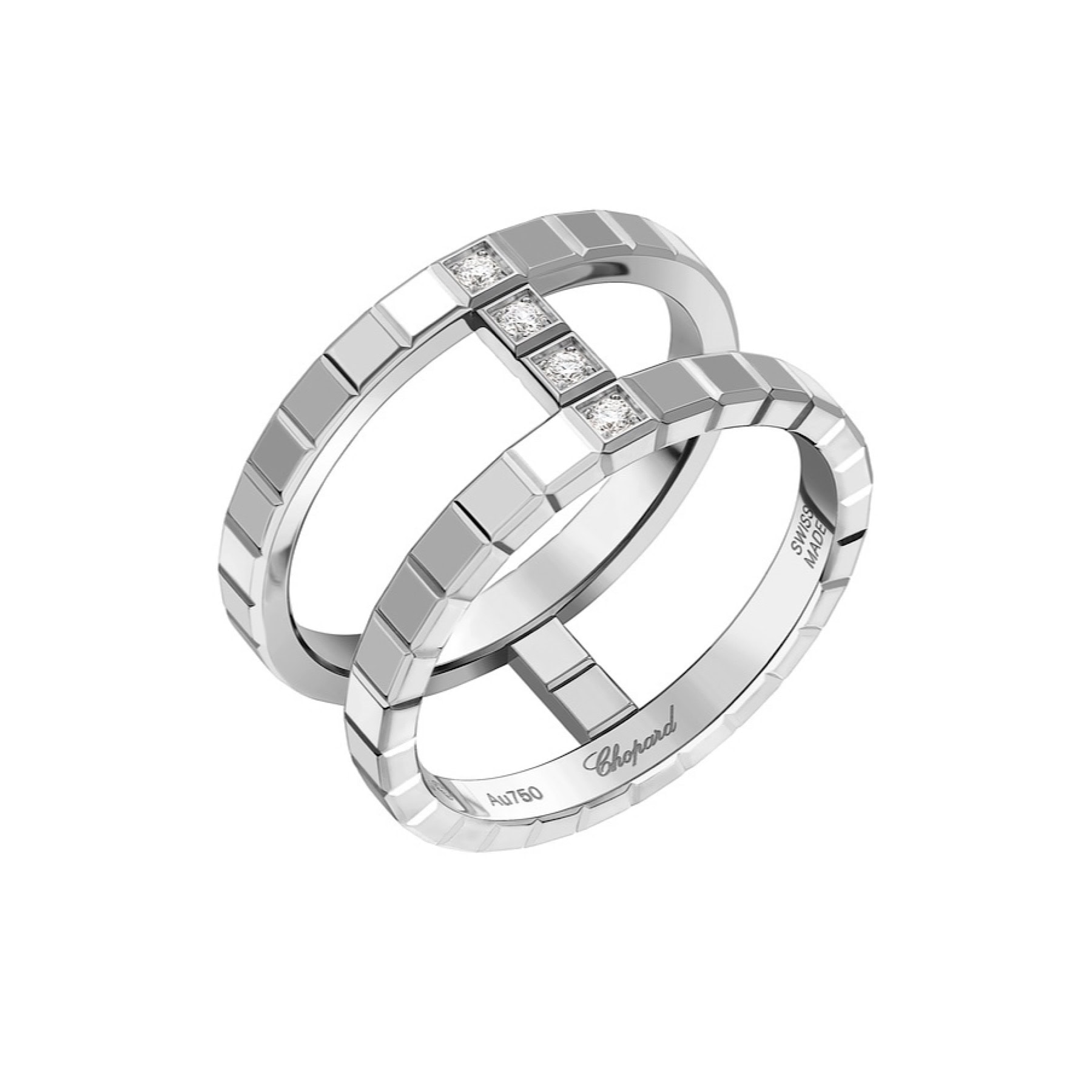 Schmuck: Chopard Ice Cube Ring Diamant Weißgold Gr. 53 aus 750 Weißgold von CHOPARD