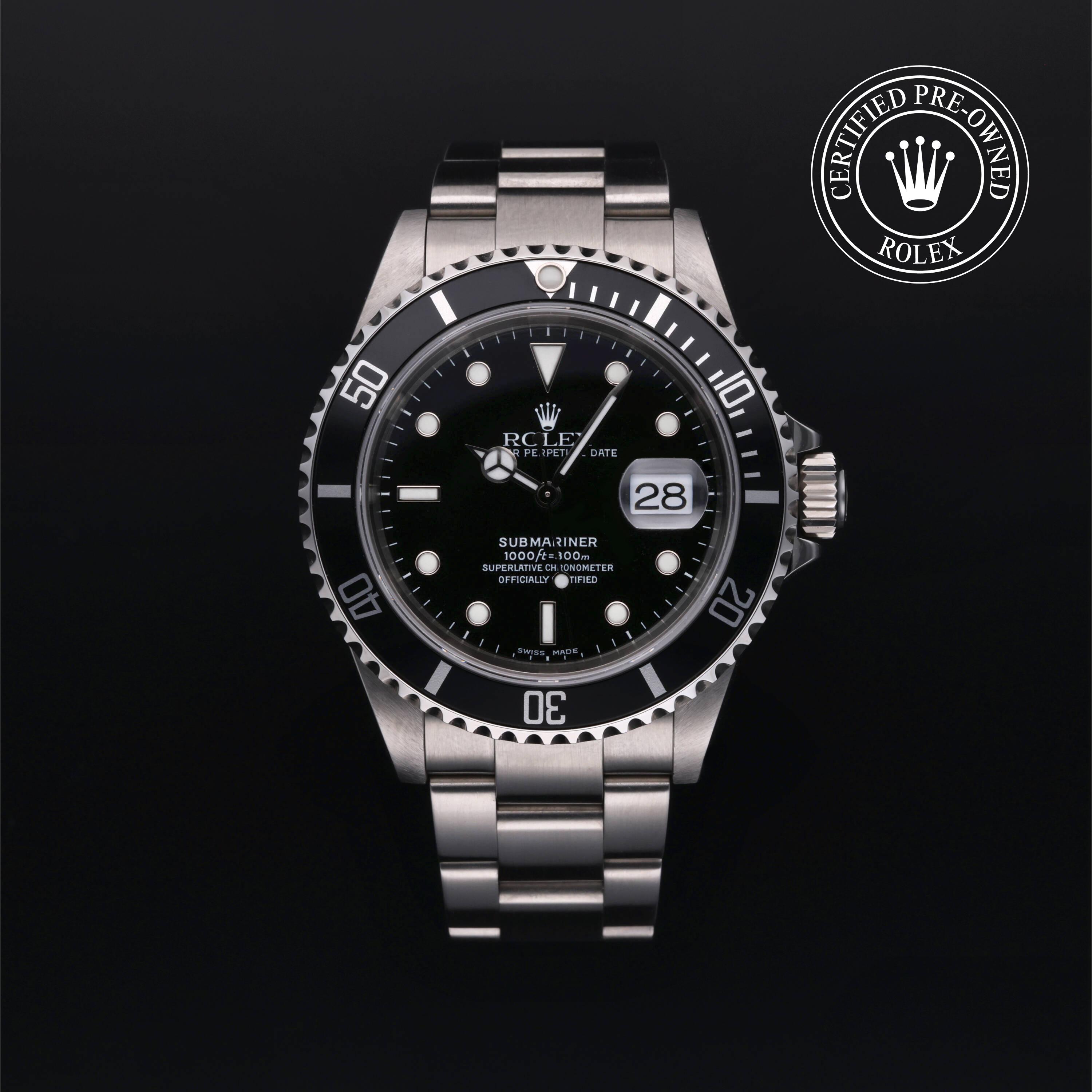 Submariner Date aus Edelstahl Oystersteel von Rolex Certified Pre-Owned