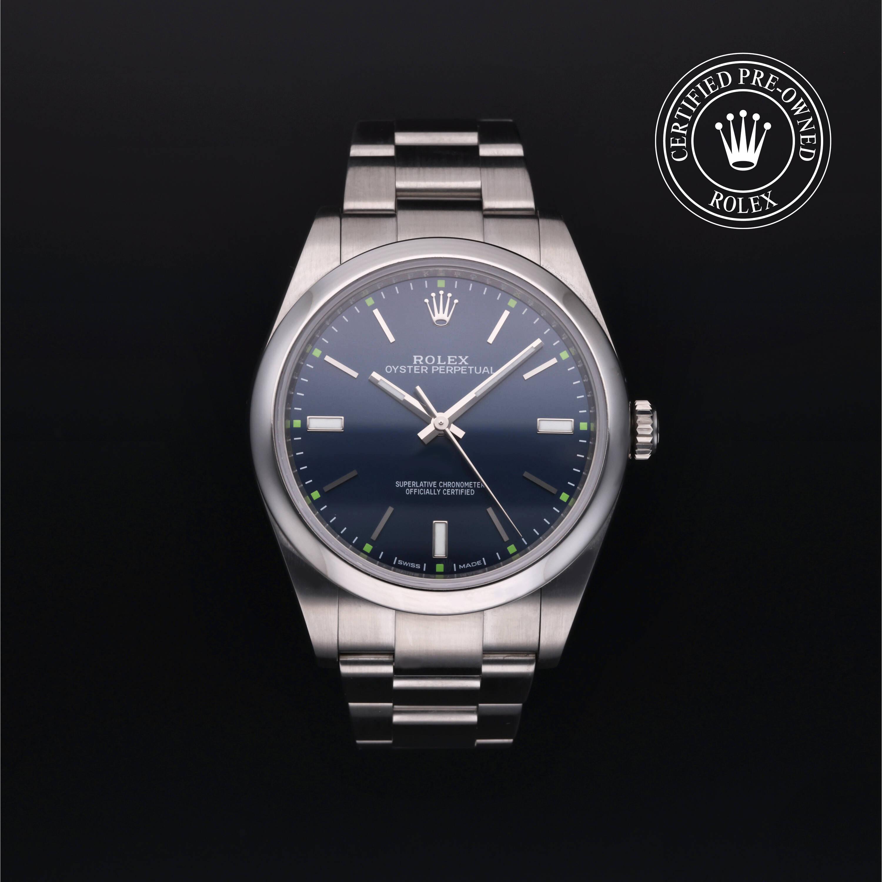Oyster Perpetual aus Edelstahl Oystersteel von Rolex Certified Pre-Owned