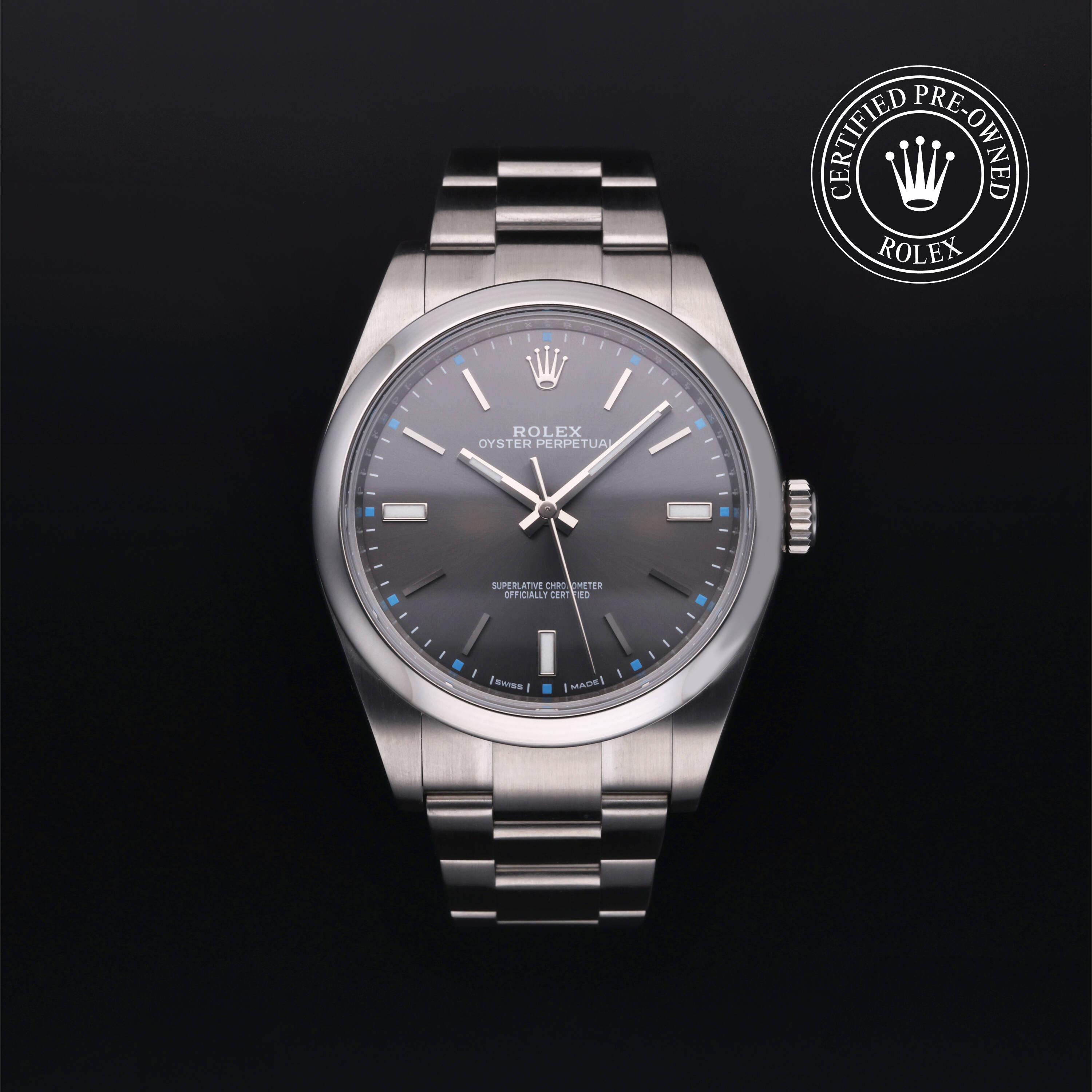 Oyster Perpetual aus Edelstahl Oystersteel von Rolex Certified Pre-Owned