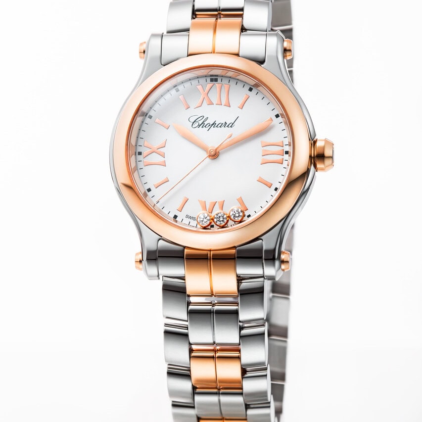 Uhren: Happy Sport Quarz Edelstahl Roségold von Chopard