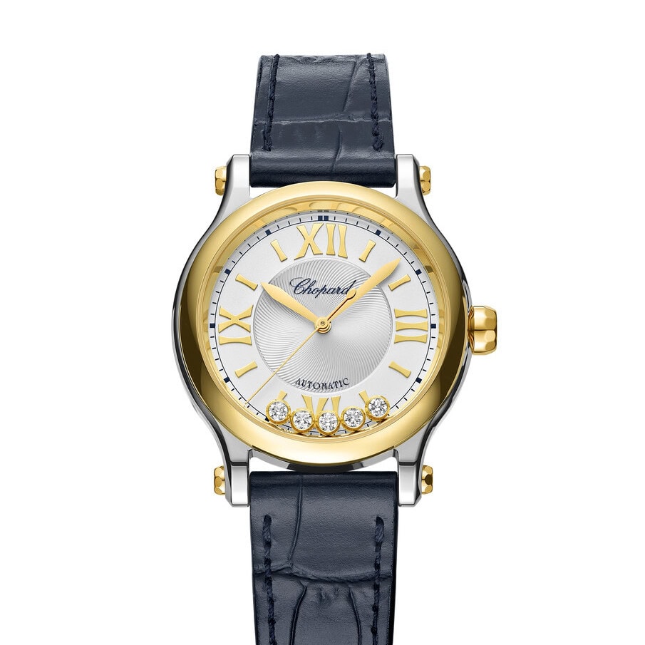 Uhren: Happy Sport 33 Automatik Silber Gelbgold von Chopard