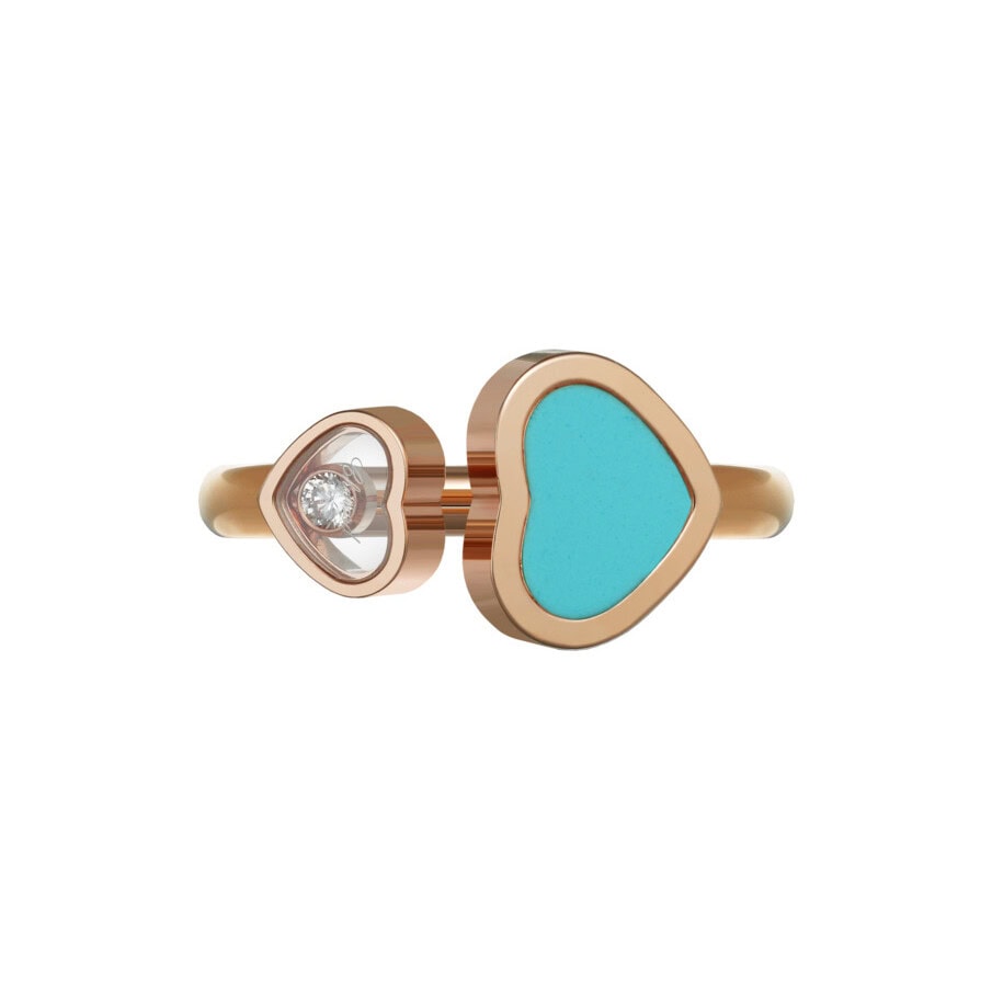 Schmuck: Happy Hearts Ring Roségold Türkis aus 750 Roségold von Chopard