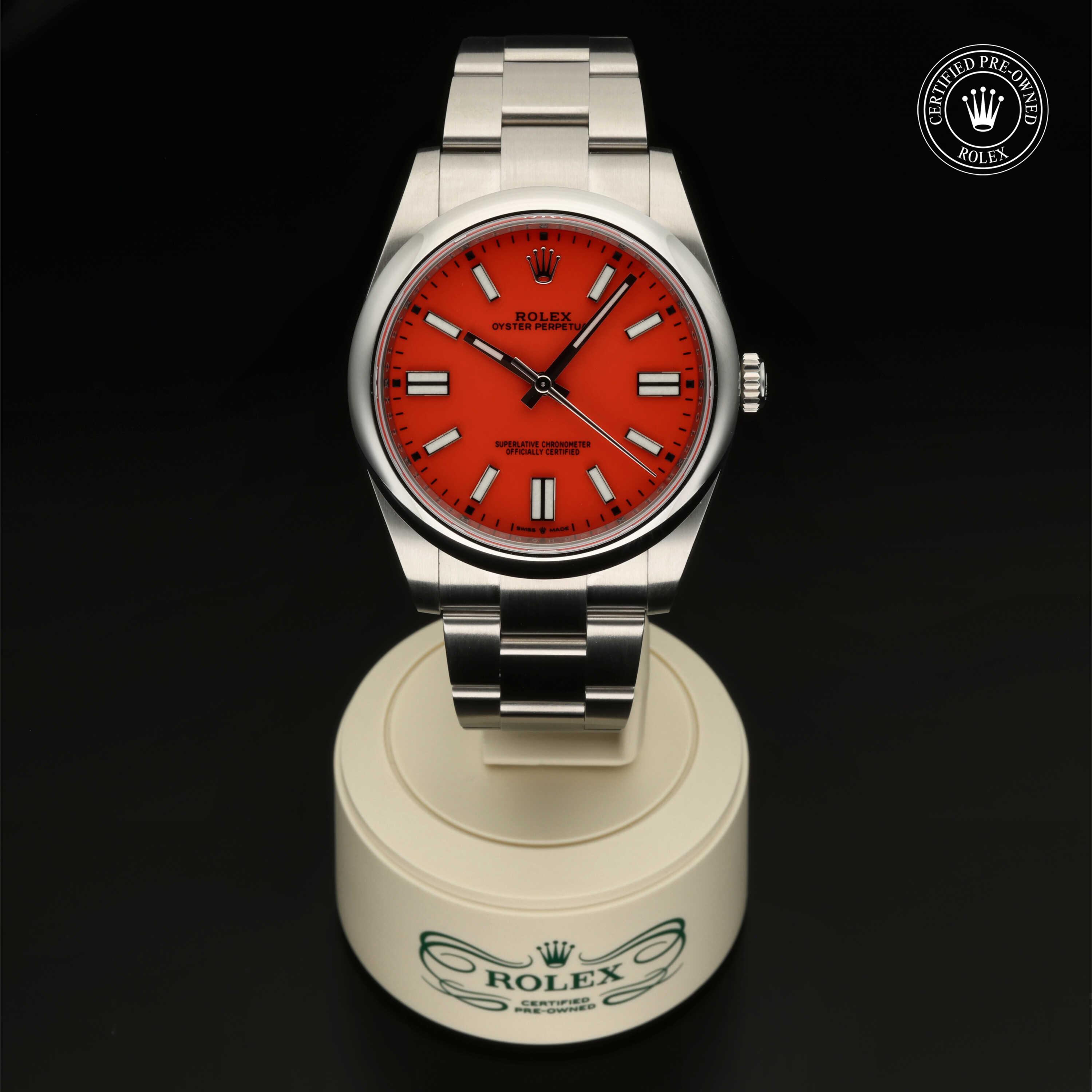 Oyster Perpetual aus Edelstahl Oystersteel von Rolex Certified Pre-Owned