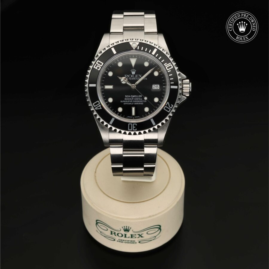Sea-Dweller aus Edelstahl Oystersteel von Rolex Certified Pre-Owned